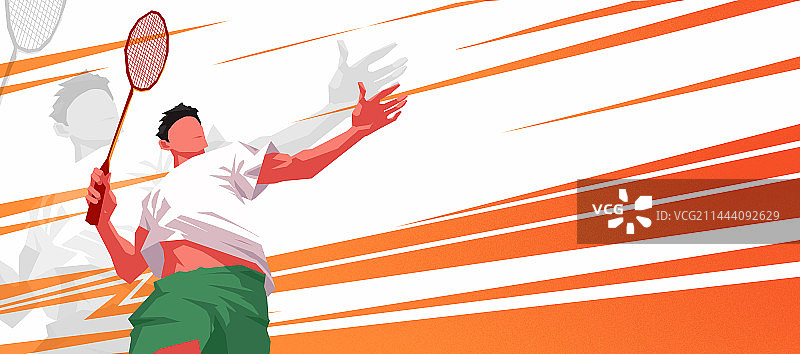运动员--羽毛球海报插画图片素材
