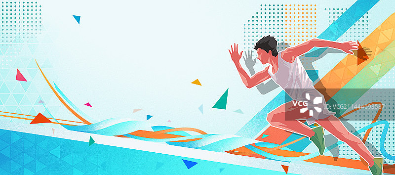 运动员--田径海报插画图片素材