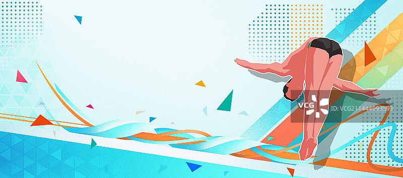 运动员--跳水海报插画图片素材