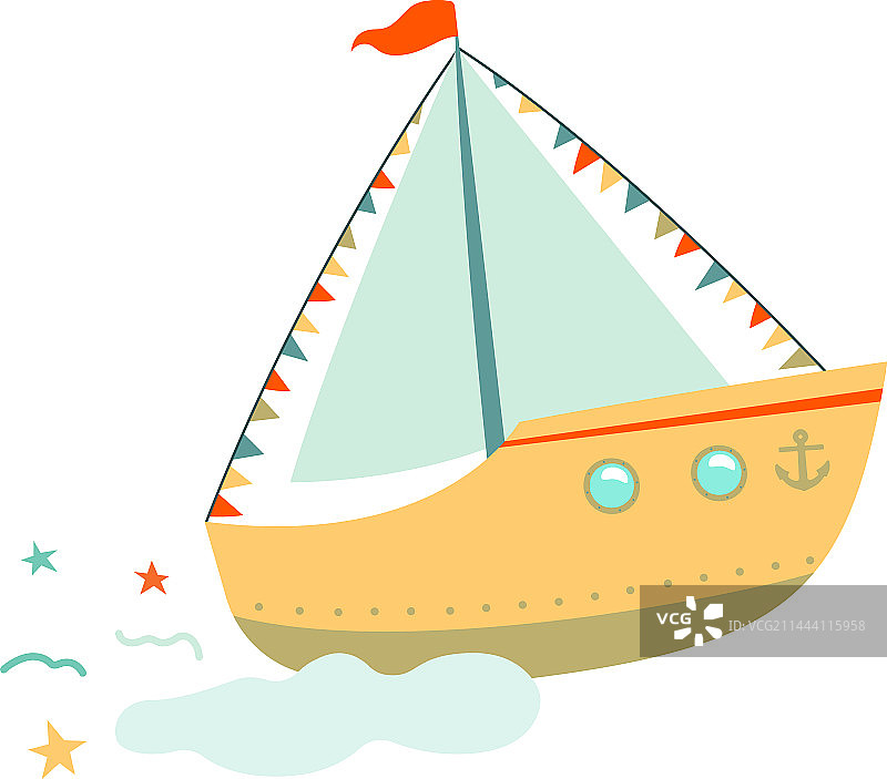 卡通帆船图片素材
