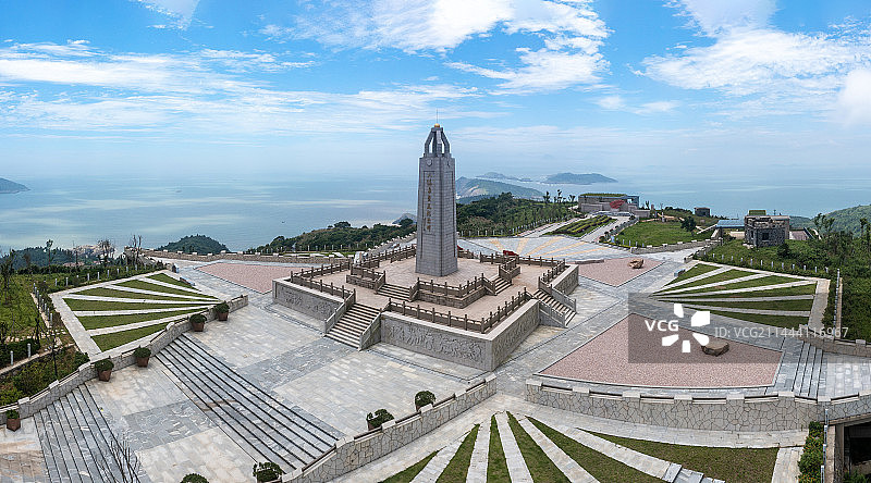 浙江台州大陈岛垦荒纪念碑图片素材