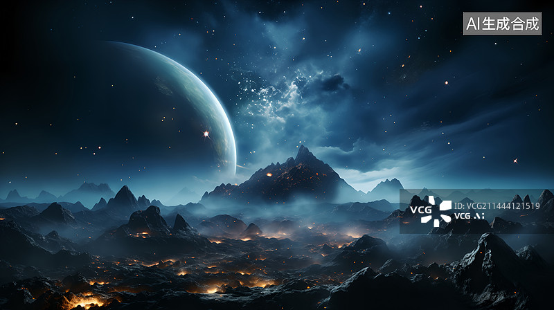 【AI数字艺术】宇宙太空科幻场景图片素材
