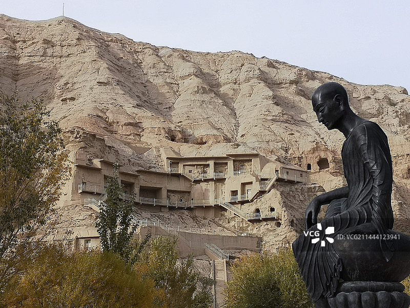 克孜尔千佛洞门口图片素材