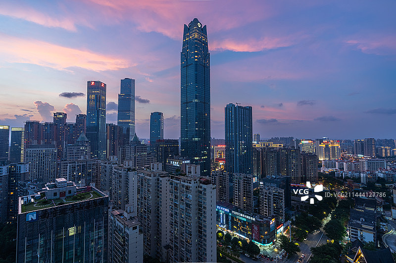 南宁东盟商务区城市建筑风光夜景图片素材