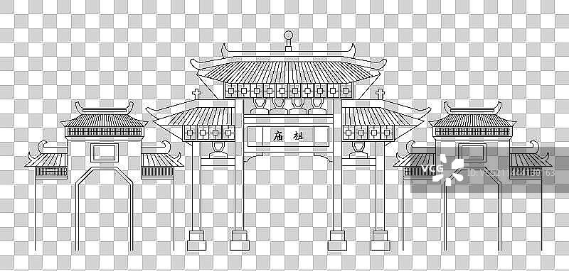 佛山城市地标建筑插画图片素材