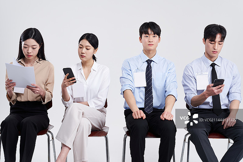 韩国招聘会现场：求职面试场景图片素材