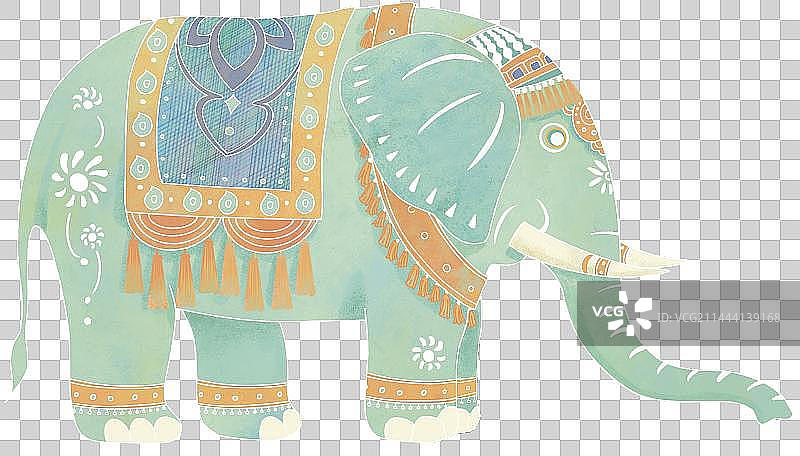 大象剪纸装饰图片素材