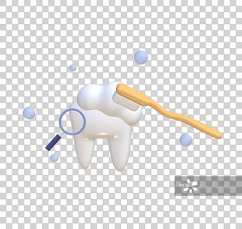 牙齿保健3D卡通插画元素图片素材