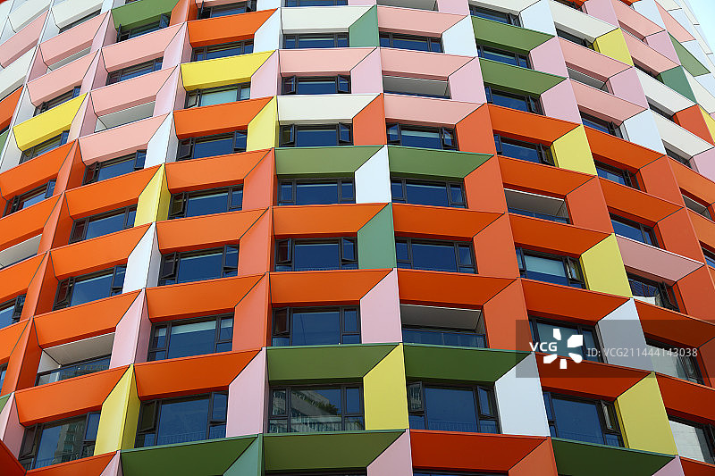 彩色的建筑外观图片素材