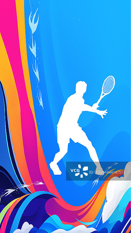 运动员--网球海报插画图片素材