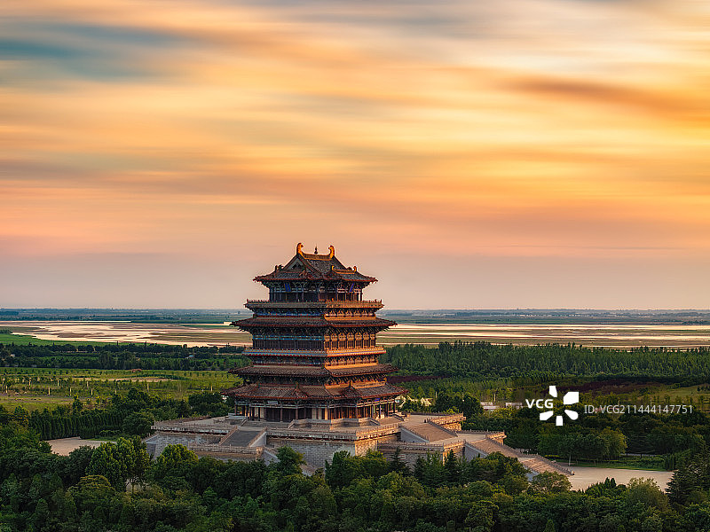 中国古代四大名楼，山西省运城市永济市蒲州镇——鹳雀楼图片素材