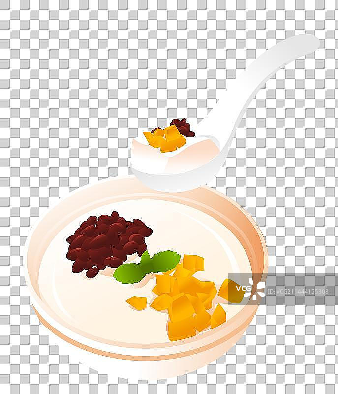 佛山美食双皮奶甜品食物插画图片素材