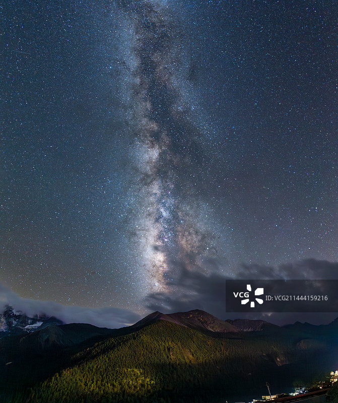 稻城亚丁村的夏日银河图片素材