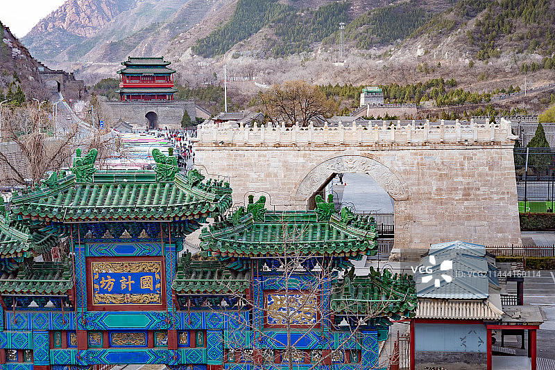 北京居庸关云台和关城城楼图片素材