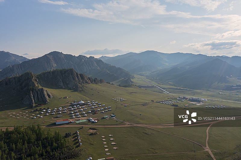 航拍蒙古国草原高山国家公园图片素材