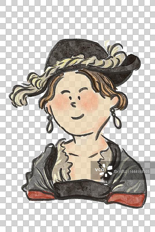 抱银鼠的女子图片素材