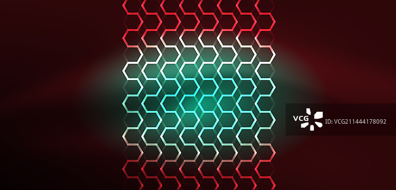抽象的背景技术，霓虹六边形高科技图片素材