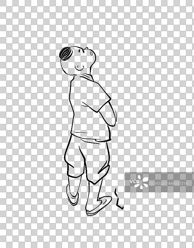 白描线条古代人物设计元素图片素材