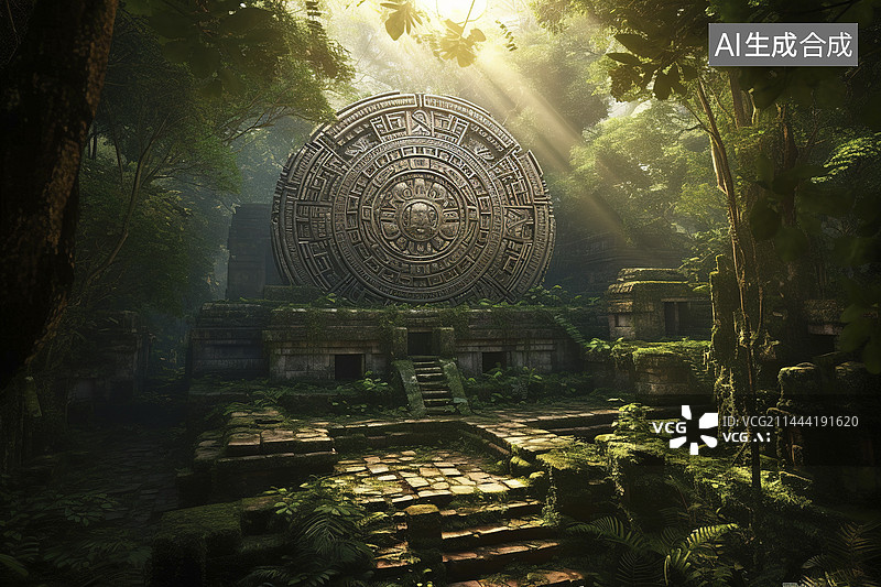 【AI数字艺术】森林遗迹图片素材