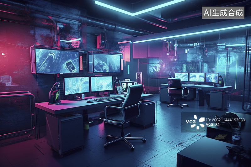 【AI数字艺术】未来的办公室图片素材