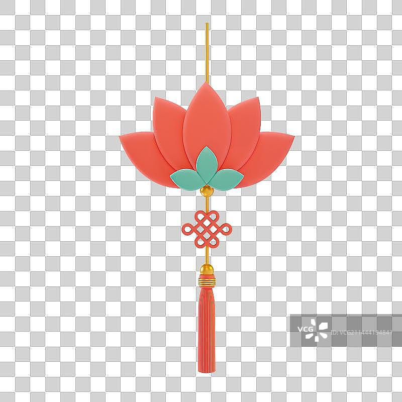3D中秋节七夕荷花灯元素图片素材