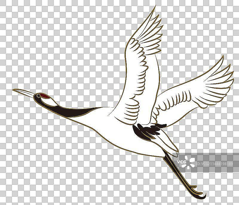 仙鹤飞行飞翔姿势新国风插画矢量元素图片素材