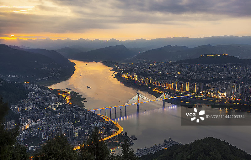 云阳县夜景图片素材