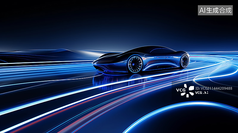 【AI数字艺术】未来汽车概念三维插画图片素材