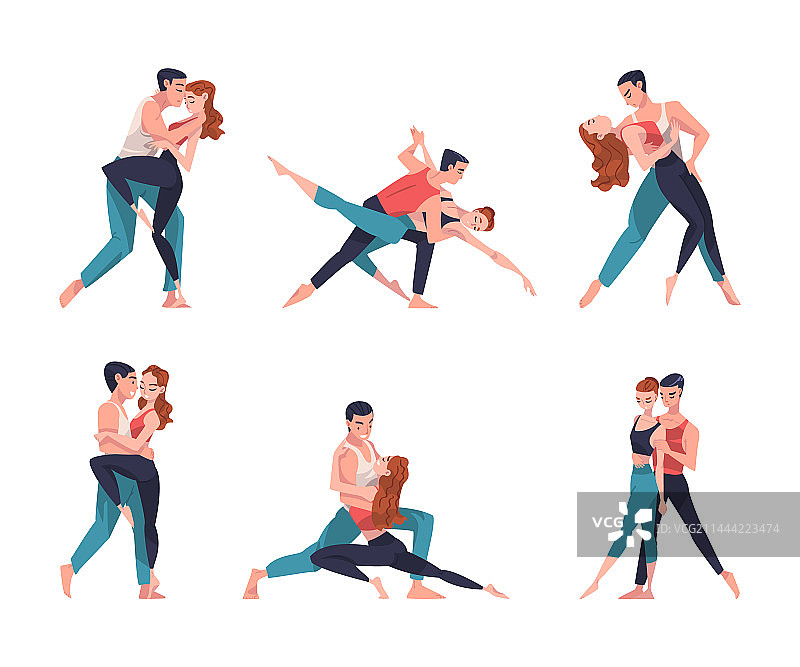 男人和女人舞者串联表演图片素材