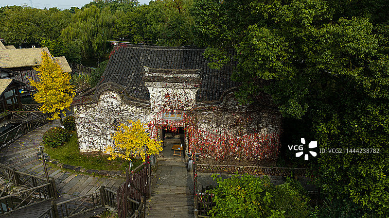 江南水乡乌镇月老庙图片素材