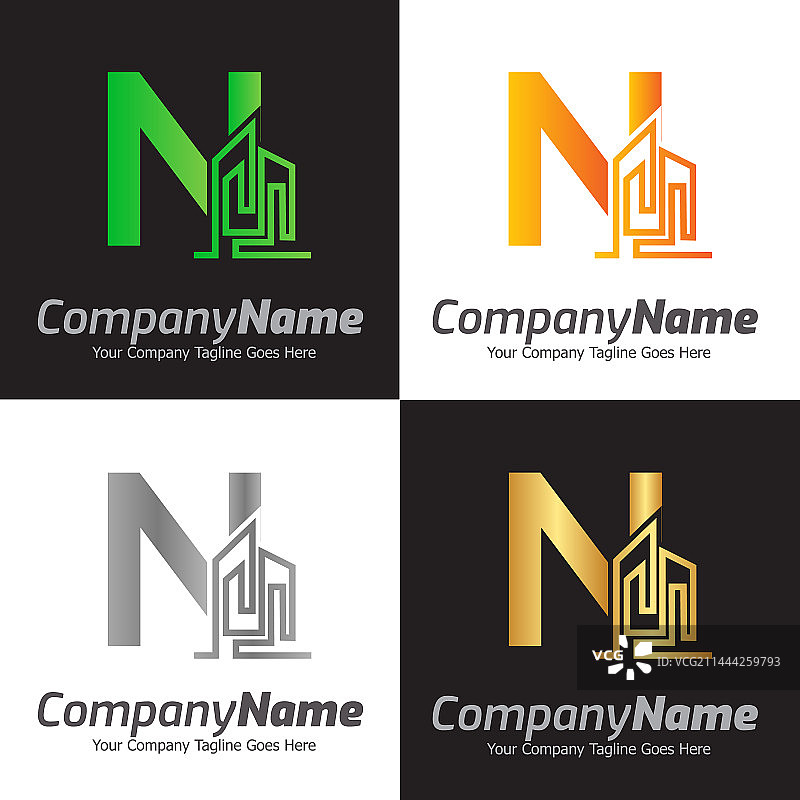 字母N标志模板彩色字母N图片素材