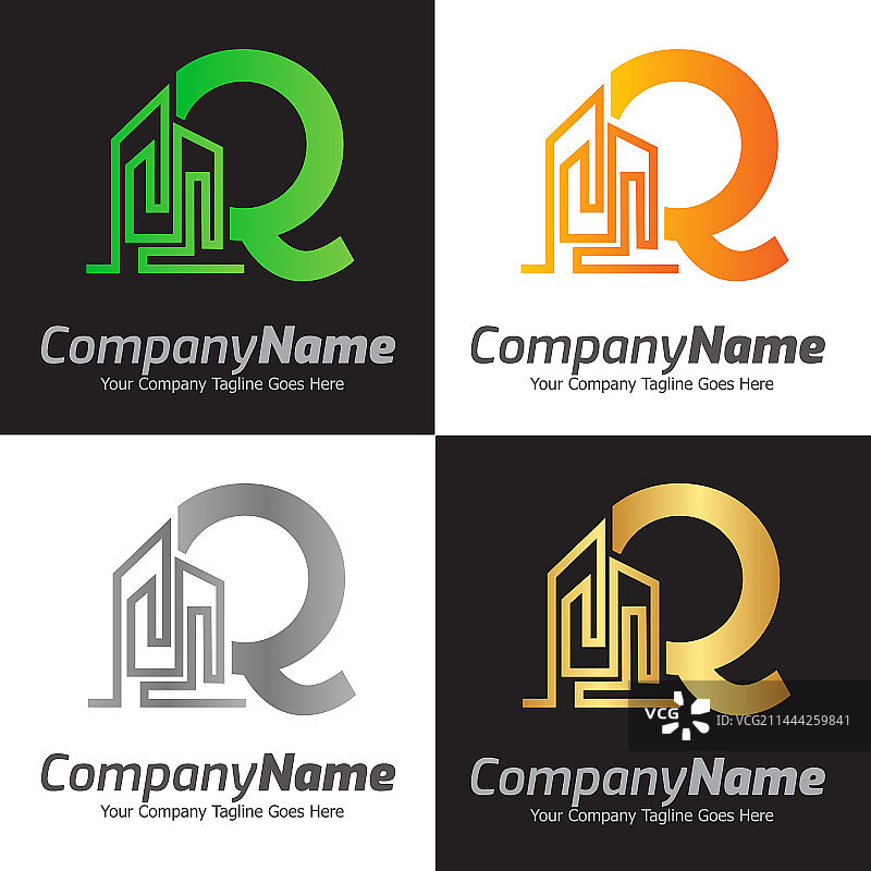 彩色字母Q标志模板图片素材