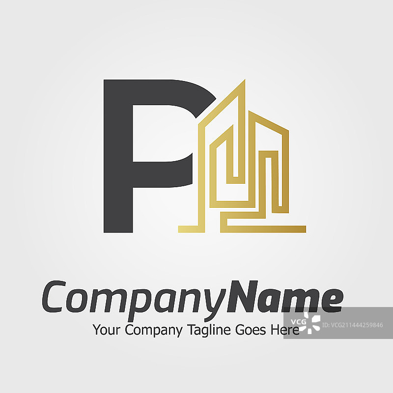 彩色字母P标志模板图片素材