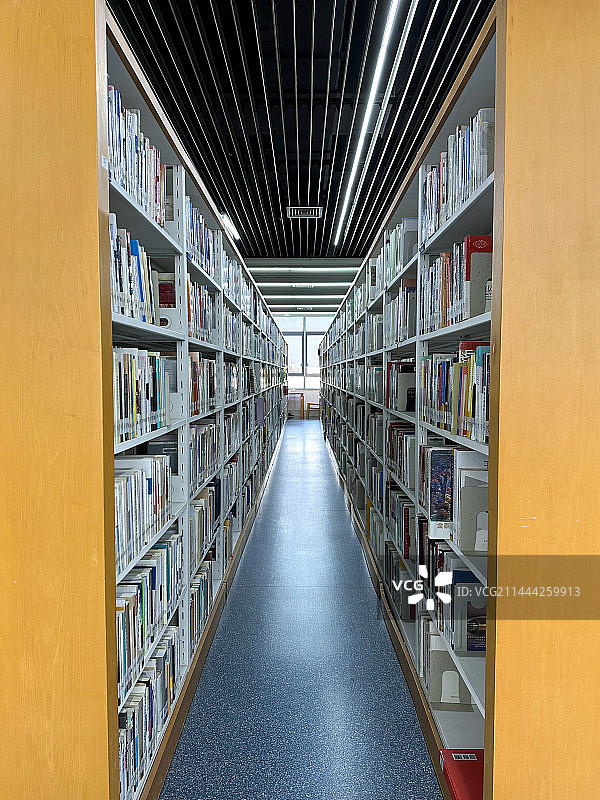 图书馆书柜书架图书陈列图片素材