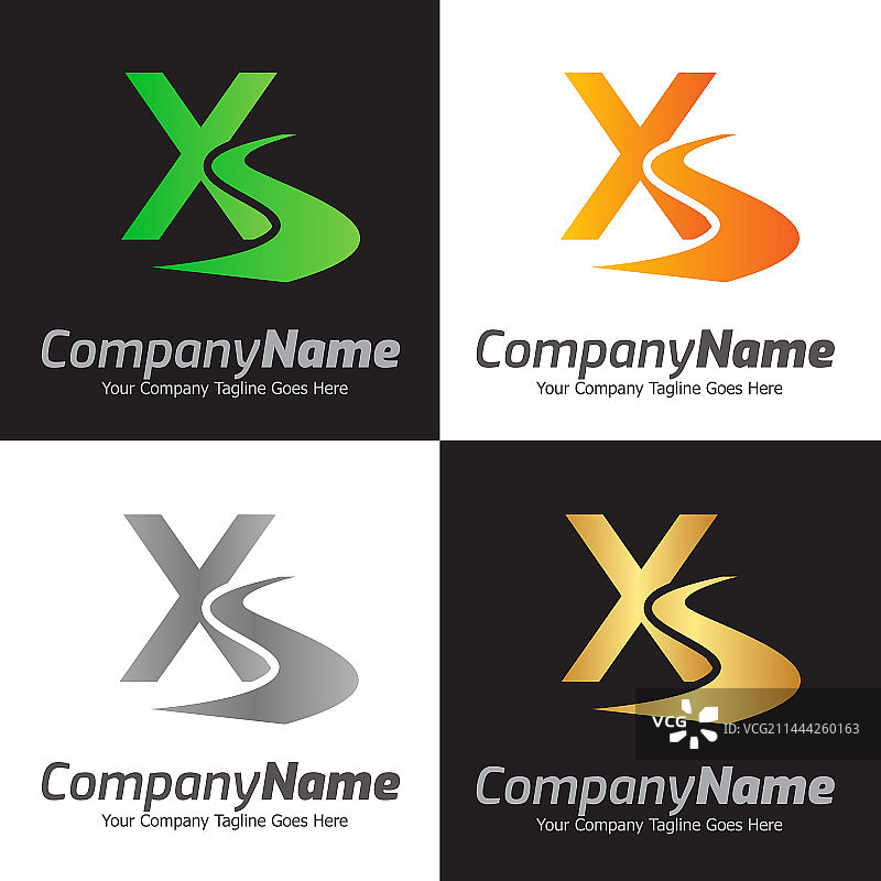 彩色X字母标志模板图片素材