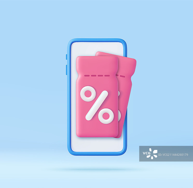 手机上的3D礼券图片素材