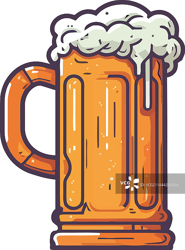 品脱玻璃杯中的泡沫啤酒图标图片素材