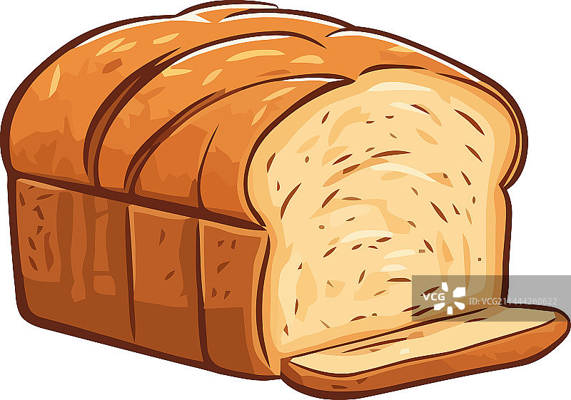 新鲜出炉的面包，白色背景图片素材