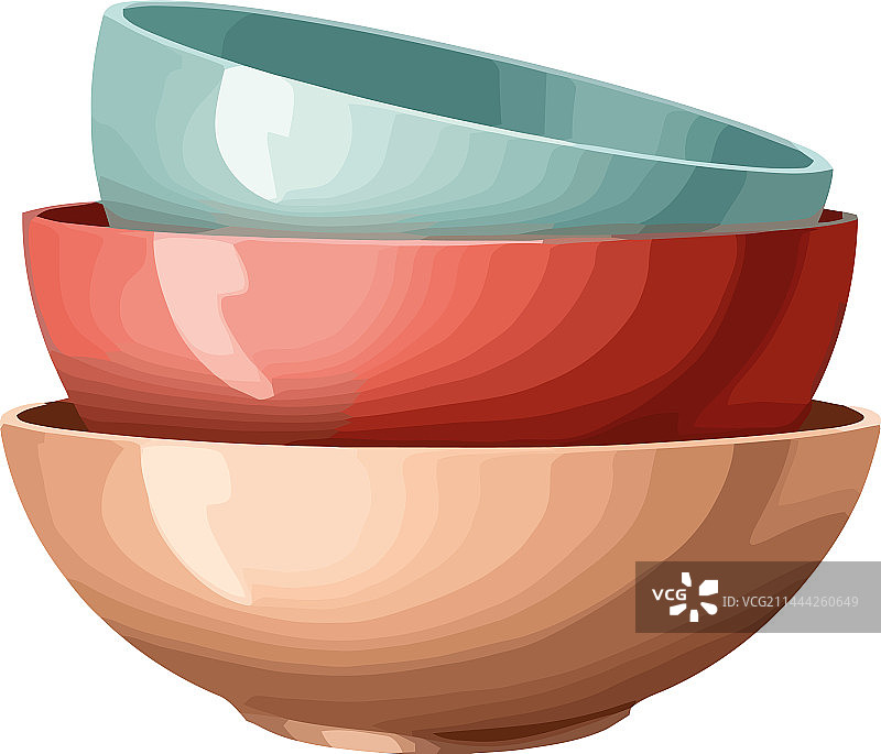 一堆彩色烹饪碗图片素材