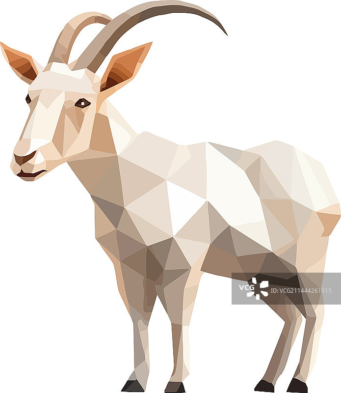 站在几何形状上的可爱山羊图片素材