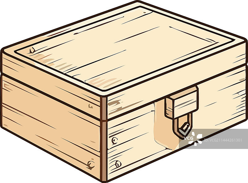 带锁的古董木箱图片素材