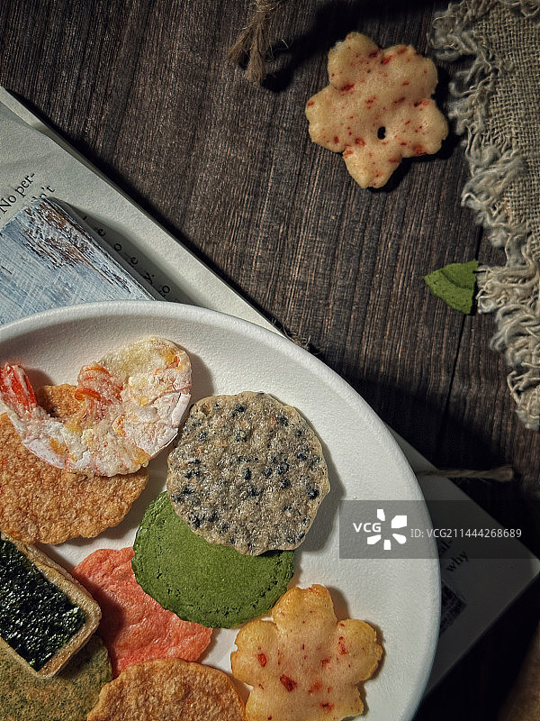 海鲜虾片小煎饼图片素材