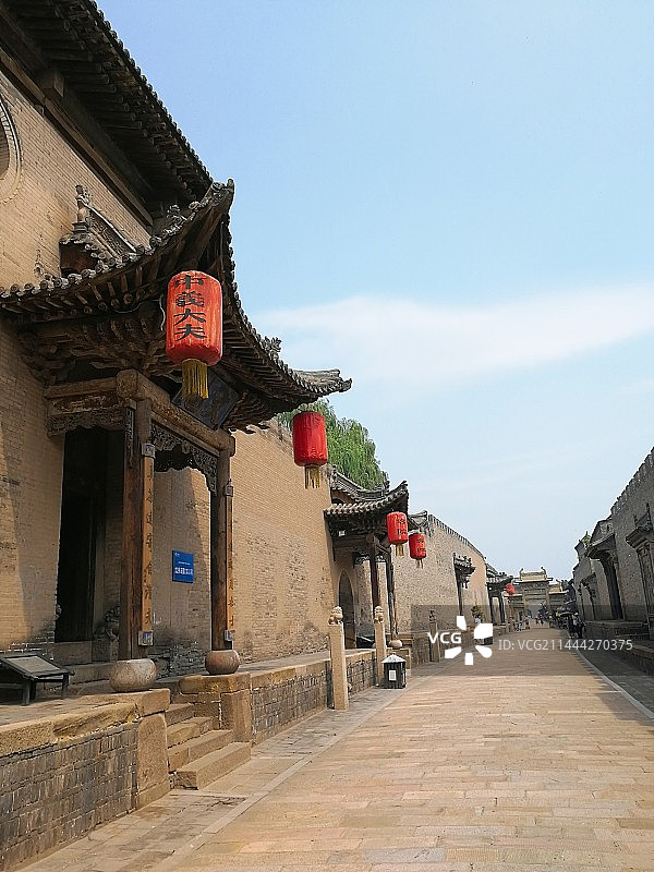 山西晋中晋商大院常家庄园古建筑仿古建园林景观图片素材