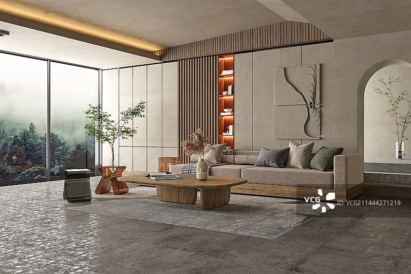客气，起居室，室内设计，现代风格，侘寂风格图片素材