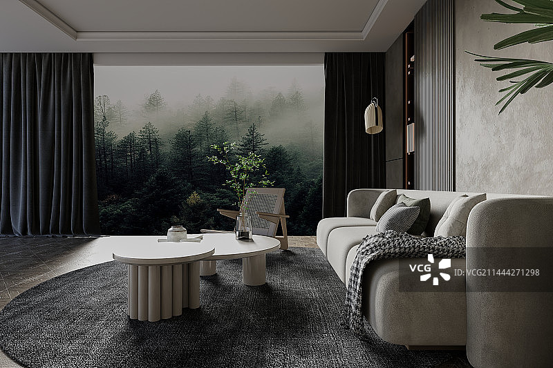 客气，起居室，室内设计，现代风格，侘寂风格图片素材