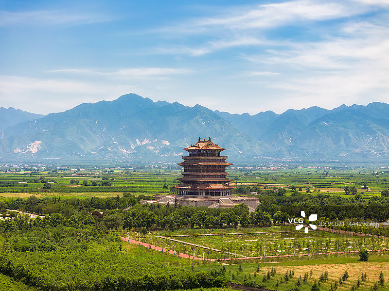 中国古代四大名楼，山西省运城市永济市蒲州镇——鹳雀楼图片素材