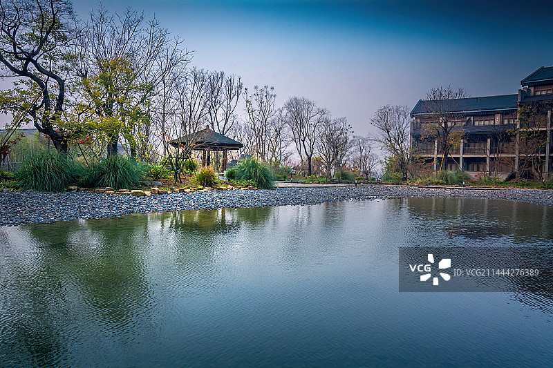 中国无锡粘花湾的早上图片素材