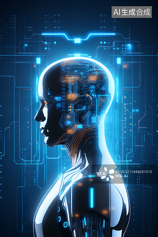【AI数字艺术】人工智能数字人模型的概念图片素材