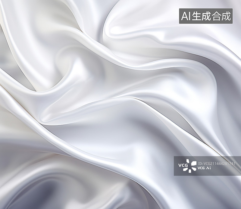 【AI数字艺术】白色丝绸背景图片素材