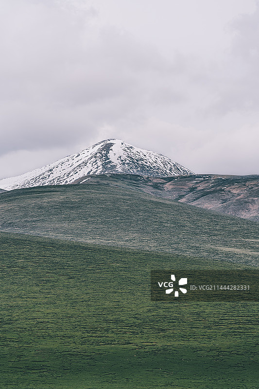 青海省阿尼玛卿雪山与高山草甸图片素材